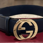 Gucci navy blue belt Photo 0