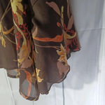 John Paul Richard Uniform  sheer button down floral blouse Photo 5