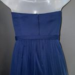 David's Bridal Navy Blue Formal Strapless Gown Dress Womens size Large 12 Photo 5