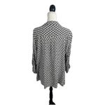 Cato Blouse Plus Size 22/24W Black & White Print Rayon V Neck Roll Tab Sleeves Photo 4