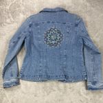 Christine Alexander Trucker Jacket Women L Blue Denim Rhinestone Mandala Crystal Size L Photo 12