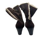 Clarks Bendables Brown Suede Faux Fur Heeled Boots Ankle Size 9.5 W Photo 3