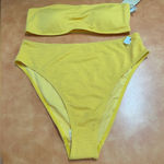 Cabana Del Sol Yellow Bandeau Bikini Set Photo 0