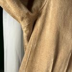 A.M.I. Leather Jacket Tan Brown Suede Button Up Womens Medium Career Photo 6