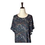 CAbi  Dress Women Small Black Muse Floral Print Flutter‎ Sleeve Mini Boho Cottage Photo 3