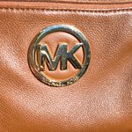 Michael Kors  City Organizer Tan Leather Crossbody Bag Purse 8"x6.5" Photo 3