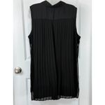 Roz & Ali Roz Ali Black Sleeveless Collared Pleated Sheer Button Front Top Women XL Sheer Photo 5