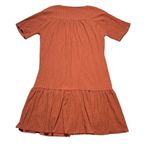 ZARA  Deep Orange V Neckline Short Sleeve Midi Dress US L Photo 8