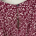 Gap  Red Floral Smocked Wide Leg V Neck Jumpsuit Size L Photo 10