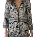 Alberto Makali  Abstract Art Topper Jacket Blouse‎ EUC Size Small Photo 0