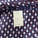 Boden Shirt Women 8 Blue White Yvonne Button Back Apple Print Preppy Novelty Photo 7