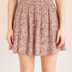 Xhilaration Exhilaration Size XS Pink Micro-Floral Button Front Mini Skirt Photo 0