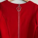 IC COLLECTION Red Scuba Knit Ruffled Balloon Sleeve Red Sheath Dress Size XS NEW Photo 8