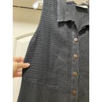 Kiko Dress Womens Small Black Button Front Sleeveless Maxi Textured Linen Blend Photo 2