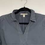 Garnet Hill  Bluish Grey V Neck 3/4 Sleeve Boho Blouse Womens XS Lagenlook Casual Photo 1