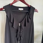 Calvin Klein Black Ruffle Draw String Waist Front Zipper Top Size M Photo 1