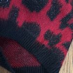 Maje  kolette leopard animal print crewneck burgundy mohair blend sweater 1 - S Photo 8