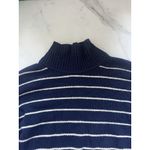 Gap CashSoft Mockneck Sweater navy blue stripe Sz XS Preppy Chic Boxy Cabin Core Photo 4