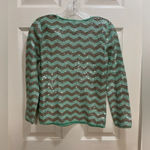 J.Crew Mint Green Chevron Sequin Top Party Holiday Festive Long Sleeve Size XS Photo 2
