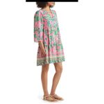 Lilly Pulitzer  Martine Long Sleeve Dress Small Pink Green Ruffle Tropical Beach Photo 11