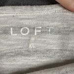 Loft  Shirt Womens XL White Gray Striped Long Sleeve Boat Neck Casual Top Tee Photo 4