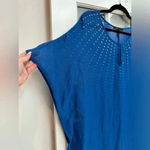 BCBGMAXAZRIA  Y2K Blue Metal Embellishments Kimono Swim Cover Up Blouse Size O/S Photo 6