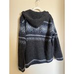 Kidka Icelandic Wool Drangi Cardigan Sweater M Full Zip Long Sleeve Hooded Black Size M Photo 4