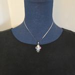 Silver Stainless Steel Multi Color Panda Bear Flower Pendant with Chain Neck… Photo 6