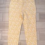 Old Navy Yellow Floral Cropped Pants Photo 0