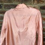 Vintage CEO Rose Gold Pleated Button Down Long Sleeve Top Women's Size 8 Pink Photo 6