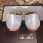 Badgley Mischka Karina Leather metallic embellish pin brooch Formal Evening comfy pewter prom Photo 3