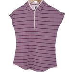 FootJoy Cap Sleeve Birdseye Stripe Jacquard Polo/Golf Shirt size S Purple Photo 0
