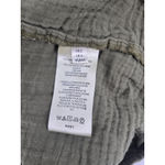 Maeve  Anthropologie Gauze Shirt Dress Olive Green Button Front Ruffle Hem Size 2 Photo 3