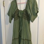 Free People Green smocked puff sleeve dress Photo 3