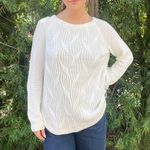 Sonoma  white cable knit sweater sz L Photo 0