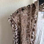 Tempo Paris Boho Crochet Size Medium Brown Animal Print Fall Layering Kimono Photo 8