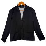 Jenni Kayne Boy Blazer Women XL Black Suit Jacket One Button Minimalist Photo 2