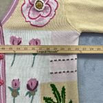 Vintage Storybook Knits Womens Medium Yellow Flower Cardigan Sweater 90s 3D Knit Photo 7
