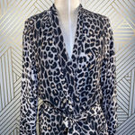 ALLSAINTS  Esme Kimono Top Leopard Printed Long Sleeve‎ Belted Tan Brown Size XS Photo 3