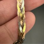 Vintage AURAFIN 14k Italy Tricolor 4mm Braided Flat Snake Chain 7" Bracelet 3g. Gold Photo 12