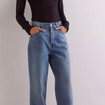 Free People NWT  We The‎ Free Cora Long Rise Slouchy Jeans Size 27 Baggy Photo 0