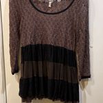 Free People  BROWN & BLACK LACE TOP SIZE SMALL LOTS OF STRETCH NYLON/POLY/SPANDEX Photo 1