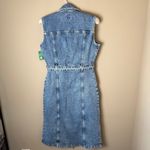 Gap NWT Denim Midi Dress Womens 6 Light Wash Button Down Belted Sleeveless NEW Photo 1