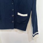 Rag and Bone  Womens Serena Cardigan Sweater Small Navy Blue Academic Cotton Wool Photo 7