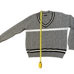 Brandy Melville  Sweater Womens Large Gray Navy White Cable Knit Wool Pullover Photo 5