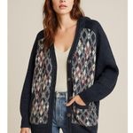 Free People We The Free Argyle Cardigan Sweater Size L Wool Blend Indie Sleaze Photo 0