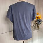 Gap Blue Crew Neck Lace Short Sleeve Top Photo 2