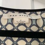 Max Studio  Y2K Cap Sleeve V Neck Blue and Cream Patterned Tunic‎ Top Size Small Photo 1