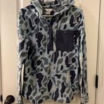 Ascend Hoodie Women's XS Multi Camo Print Long Sleeve Drawstring 1/4 Snap Button Photo 0