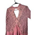 Free People  Tell Tale Dusty Mauve Lace Tunic Dress Size‎ Small Photo 5